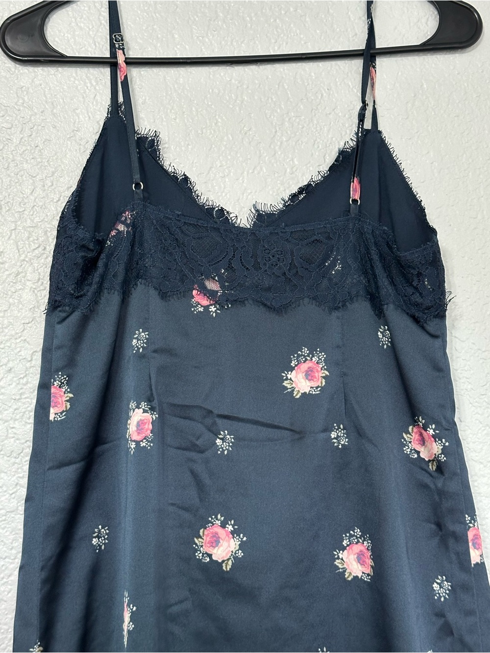 Abercrombie & Fitch Lace Trim Slip Dress XS Dark Floral Whimsigoth Fairy Grunge - Picture 4 of 10